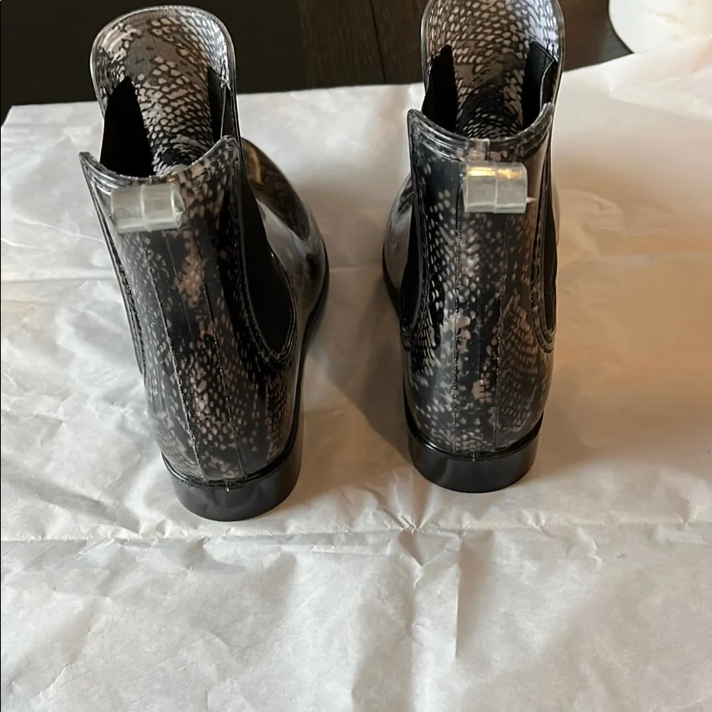INC International Concepts Black Snake Print‎ Rain Boots